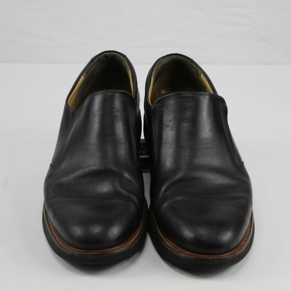 Vibram Mens Black Leather Slip On Shoe 